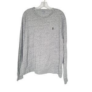 Polo Ralph Lauren T Shirt Men's Large Heather Gray Long Sleeve Tee Preppy